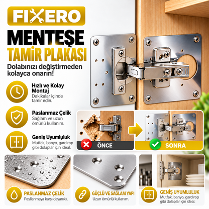 Fixero™ Menteşe Tamir Plakası – Dolap Onarım Seti