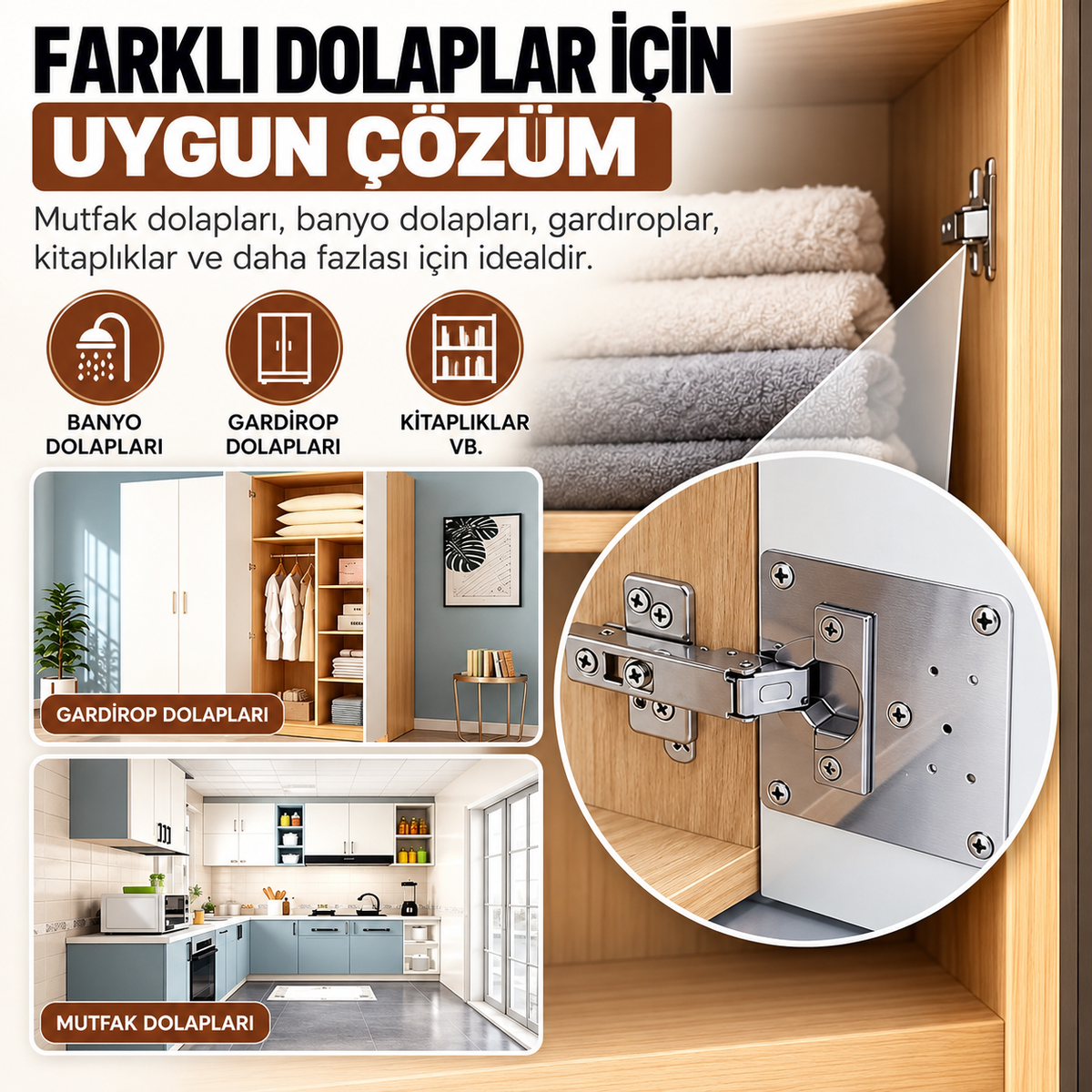 Fixero™ Menteşe Tamir Plakası – Dolap Onarım Seti