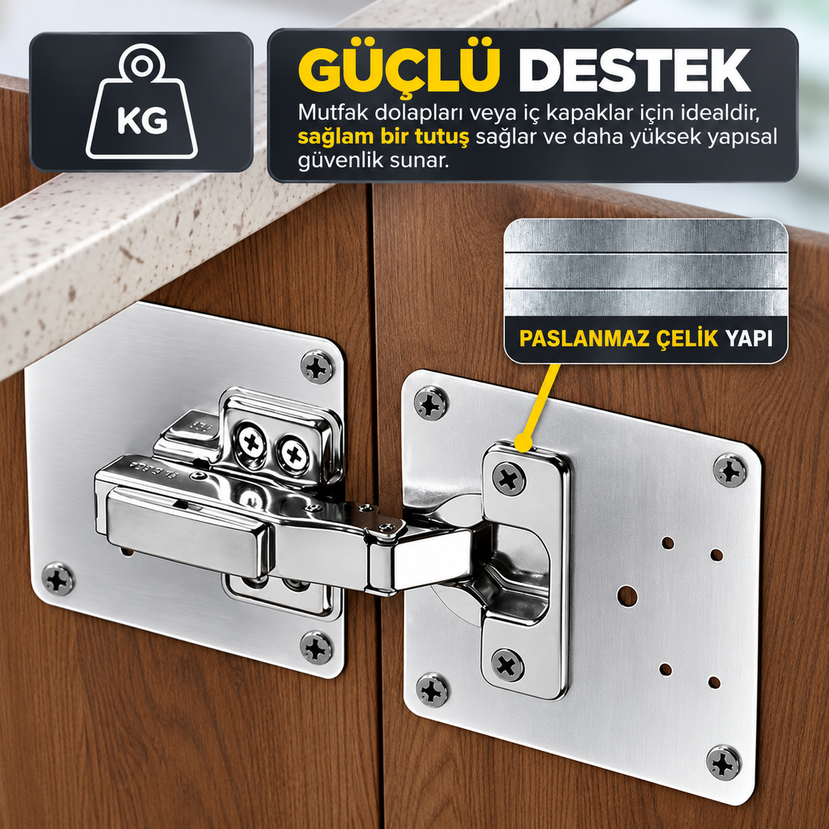 Fixero™ Menteşe Tamir Plakası – Dolap Onarım Seti